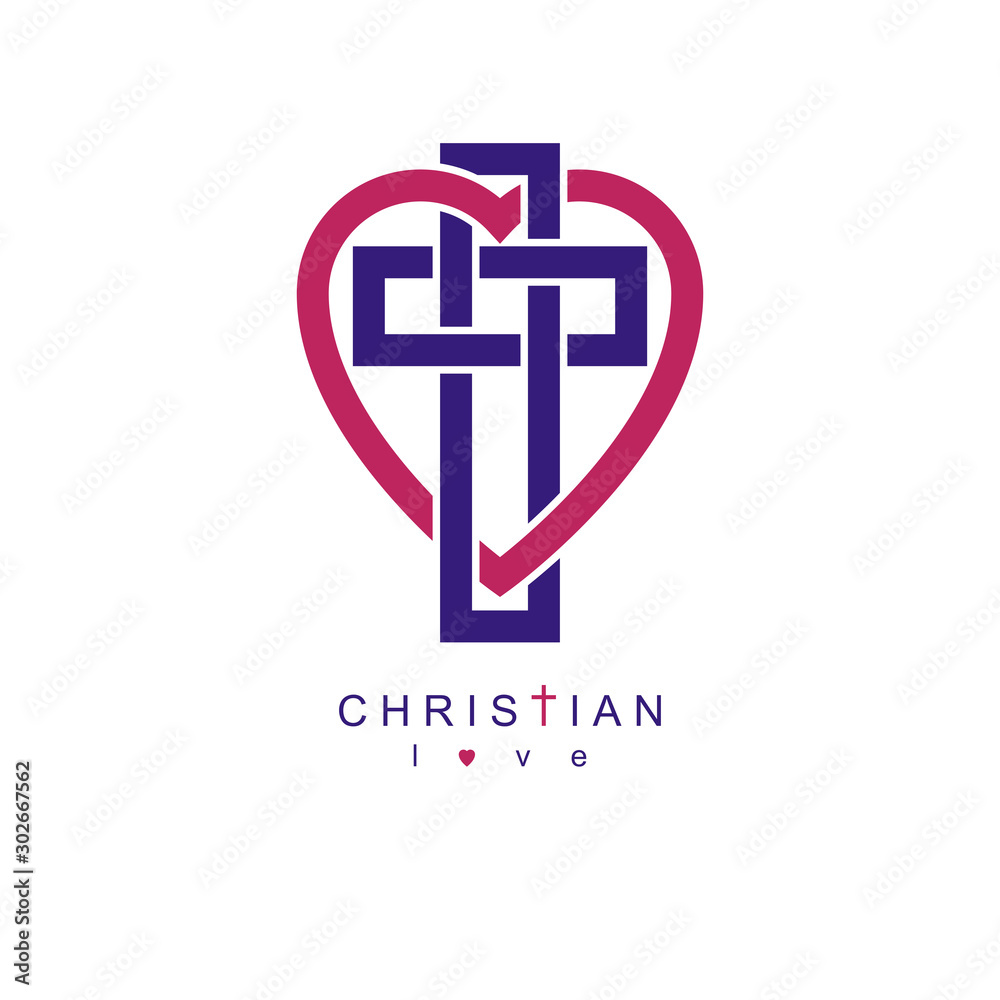 Christian Love and True Belief in God vector creative symbol design ...