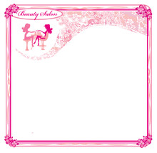 Manicure In Beauty Salon , Abstract Decorative Pink Card