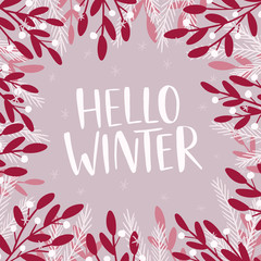 Wall Mural - Hello winter social media banner vector template