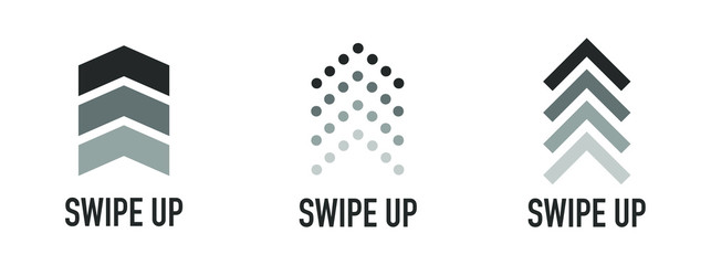 Poster - swipe up buttons set for social media. arrow up. swipe up icon set isolated for stories design blogg