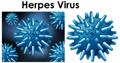 Canvas Print - Close up isolated object of virus named herpes virus