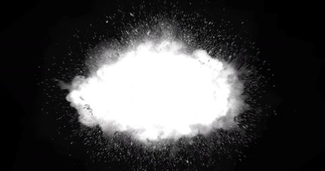 Realistic fireball explosion and blasts with luma channel. 4K VFX element.