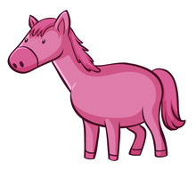 Pink Horse On White Background