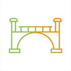 Canvas Print - Beautiful Bridge Line Vector Icon