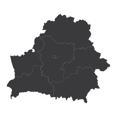 Belarus map on white background vector, Belarus Map Outline Shape Black on White Vector Illustration, High detailed black illustration map -Belarus.