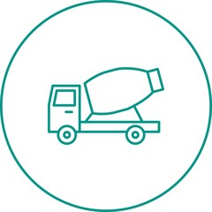 Poster - Beautiful Mixer Truck Line Vector Icon