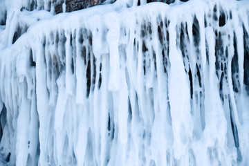 Ice formations. Forms of frozen water.