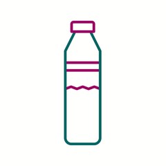 Sticker - Beautiful Water Bottle Line Vector Icon