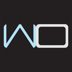 WO Abstrac logo vector Monogram isolated on black background