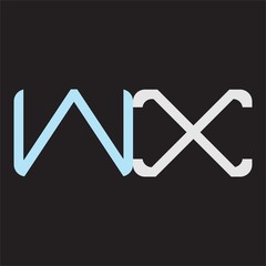 WX Abstrac logo vector Monogram isolated on black background