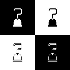 Poster - Set Pirate hook icon isolated on black and white background. Vector Illustration