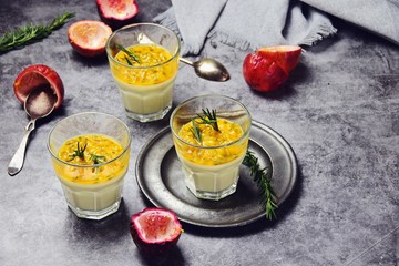 Wall Mural - Passion fruit, rosemary and orange zest panna cotta