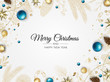 Christmas banner. Background Xmas design of with gifts box, snowflake and confetti. Horizontal christmas poster, greeting cards, headers, website.