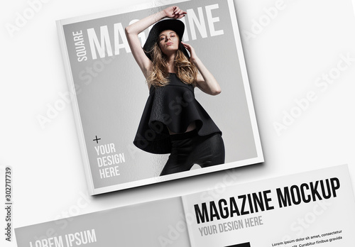 Download Open And Closed Square Magazine Mockup Buy This Stock Template And Explore Similar Templates At Adobe Stock Adobe Stock PSD Mockup Templates