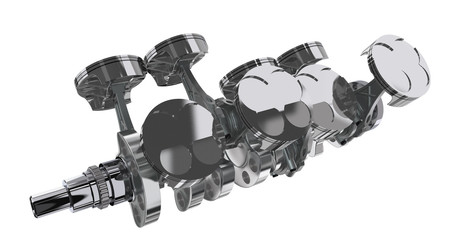 Wall Mural - V 8 engine. 3D render