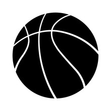 Basketball Ball Outline Simple Flat Vector Icon Eps10 Isolated Black And White