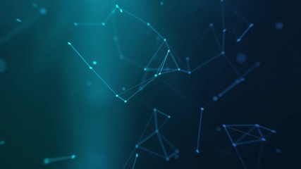 Leinwandbilder - Plexus abstract network business technology science background in blue.
