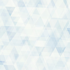Fototapete - Light blue grey subtle background textured by transparent triangles. Pale vector pattern