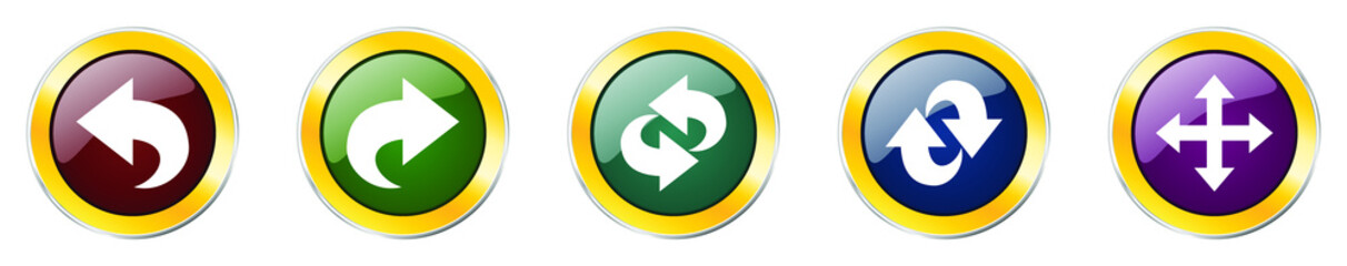 Poster - Set of colorful web glossy vector icons,  arrow, right, next and direction buttons in eps 10 for webdesign and mobile applications on white background