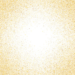 Wall Mural - gold sparkles glitter dust metallic confetti vector frame border background.
