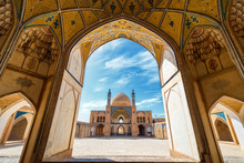 Agha Bozorg Mosque, Inner Courtyard, Kashan, Isfahan Province, Islamic Republic Of Iran