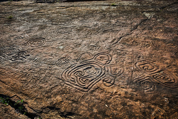 rock paintings of ancient civilizations. made by the aborigines of central america by the taino indi