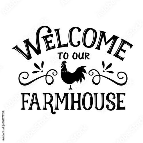 Cuadros en Lienzo Welcome To Our Farmhouse vector decor