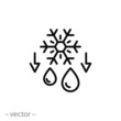 automatic defrost icon, defrosting logo, thin line web symbol on white background - editable stroke vector illustration eps 10