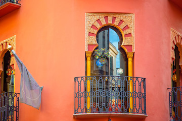 Wall Mural - Malaga historic city center and old town streets near Malaga Cathedral