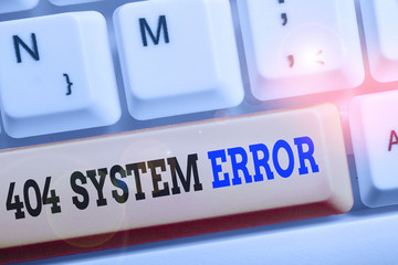 Fototapete - Text sign showing 404 System Error. Business photo text message appears when website is down and cant be reached