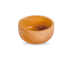 Wall Mural - wood bowl on white background