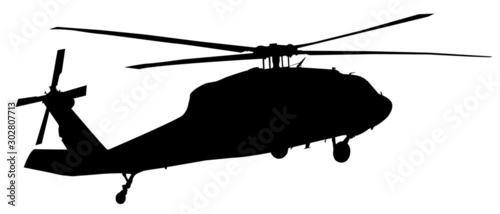 Fotografía helicopter silhouette vector graphic