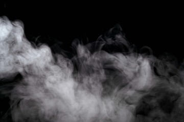 Abstract powder or smoke effect isolated on black background,Out of focus