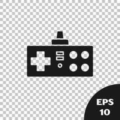 Black Gamepad icon isolated on transparent background. Game controller. Vector Illustration