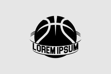 Wall Mural - simple basketball round shape vector logo template