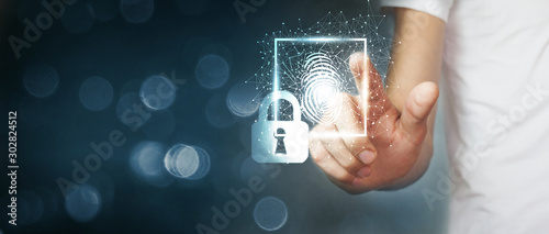 Cuadros en Lienzo Fingerprint scan provides security access .