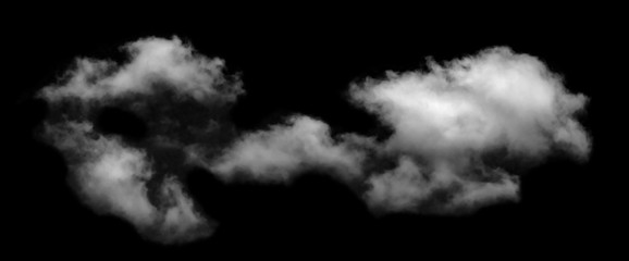 Wall Mural - White cloud isolated on black background,Textured smoke,brush effect