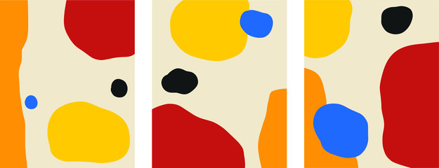 Wall Mural - Abstract scandinavian minimal temlates bauhaus primary color palette