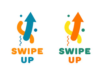 Wall Mural - swipe up arrows for the social media