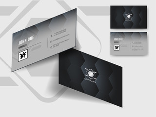 Wall Mural - Front and back view collection of business card or horizontal template design with hexagon pattern.