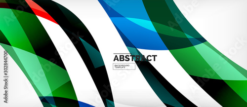 Colorful wave lines abstract background, color line for business or techno pr...