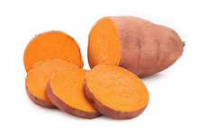 Sweet Potato Isolated On White Background Closeup