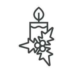 Wall Mural - Line icon Christmas candle