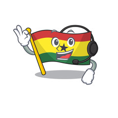 Sticker - Cartoon flag ghana with in isolated with headphone