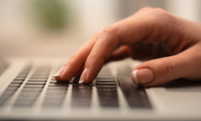 Sticker - Hand typing on keyboard with office concept