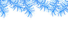 Abstract Background With Blue Branches Of Fir-tree. Vector Illustration For Poster