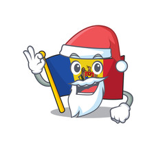 Sticker - santa claus character on the cartoon flag moldova