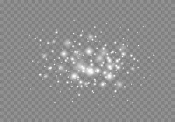 Wall Mural - light effect sparkle isolated on transparent background. vector glow white glitter texture for chris