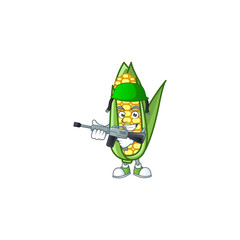 Poster - Cartoon corn sweet with the character army