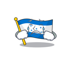 Sticker - Cartoon flag honduras isolated in character crying